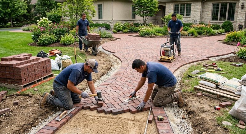 Brick Hardscape Installation in Wilton, CT